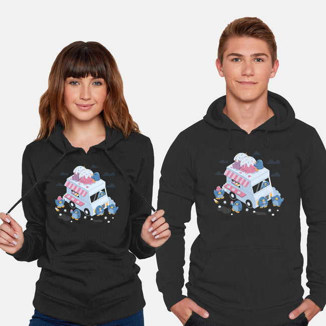 Frozen Truck Kawaii Penguins-Unisex-Pullover-Sweatshirt-tobefonseca