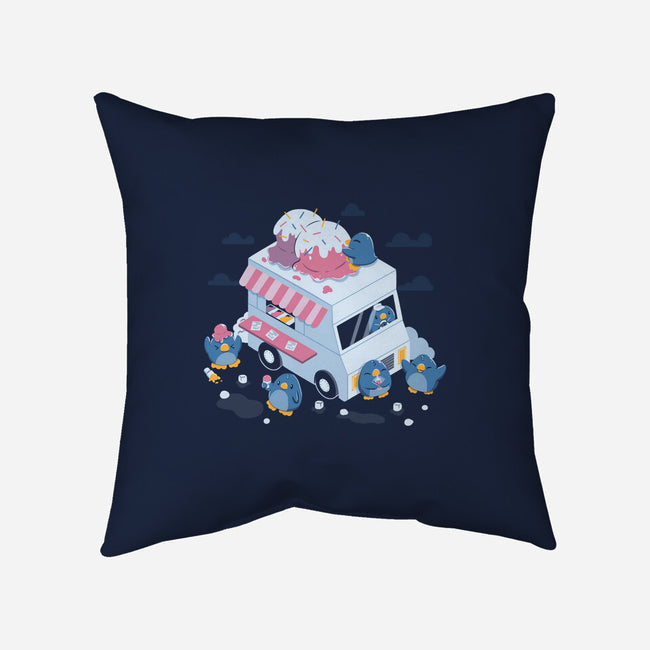 Frozen Truck Kawaii Penguins-None-Removable Cover-Throw Pillow-tobefonseca