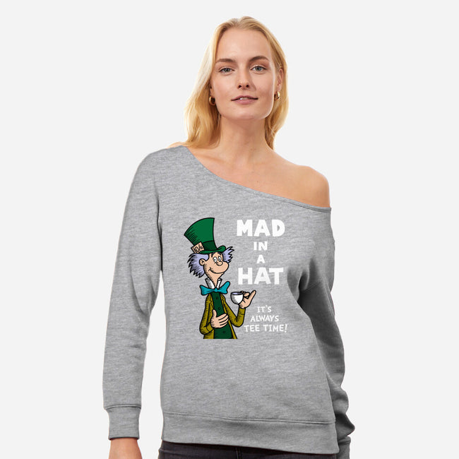 Mad In A Hat-Womens-Off Shoulder-Sweatshirt-Raffiti