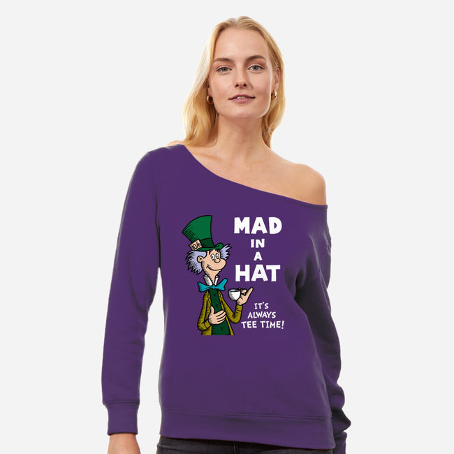 Mad In A Hat-Womens-Off Shoulder-Sweatshirt-Raffiti