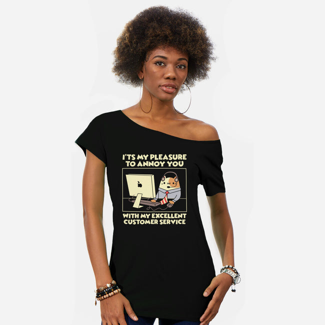 Customer Service-Womens-Off Shoulder-Tee-Xentee