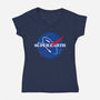 Glory For Super Earth-Womens-V-Neck-Tee-rocketman_art