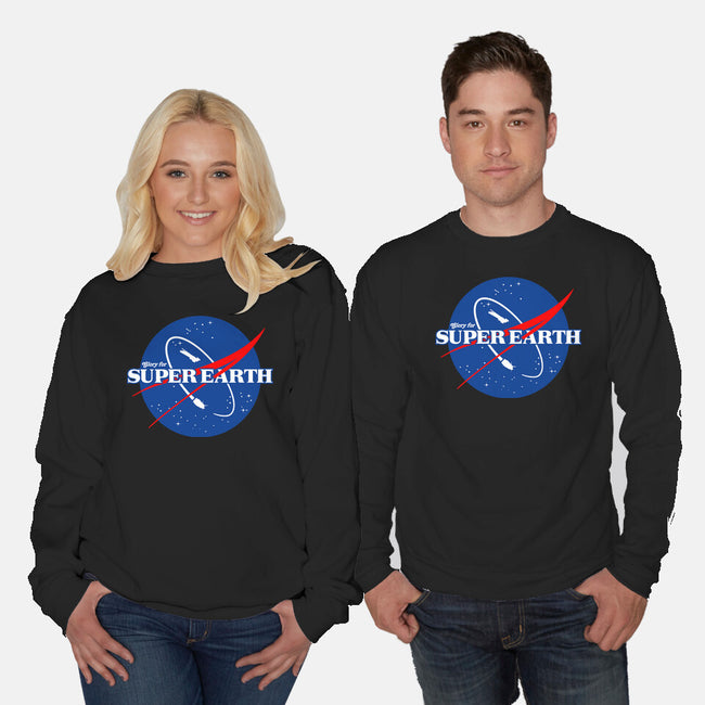 Glory For Super Earth-Unisex-Crew Neck-Sweatshirt-rocketman_art