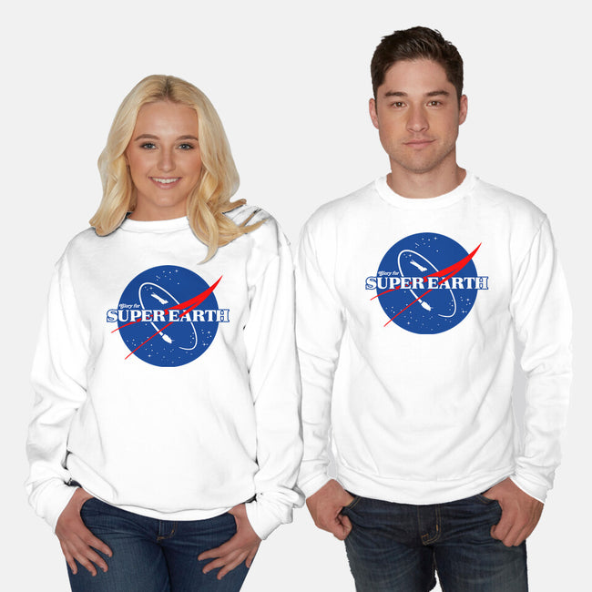 Glory For Super Earth-Unisex-Crew Neck-Sweatshirt-rocketman_art