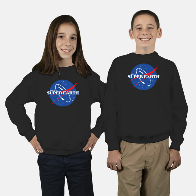 Glory For Super Earth-Youth-Crew Neck-Sweatshirt-rocketman_art