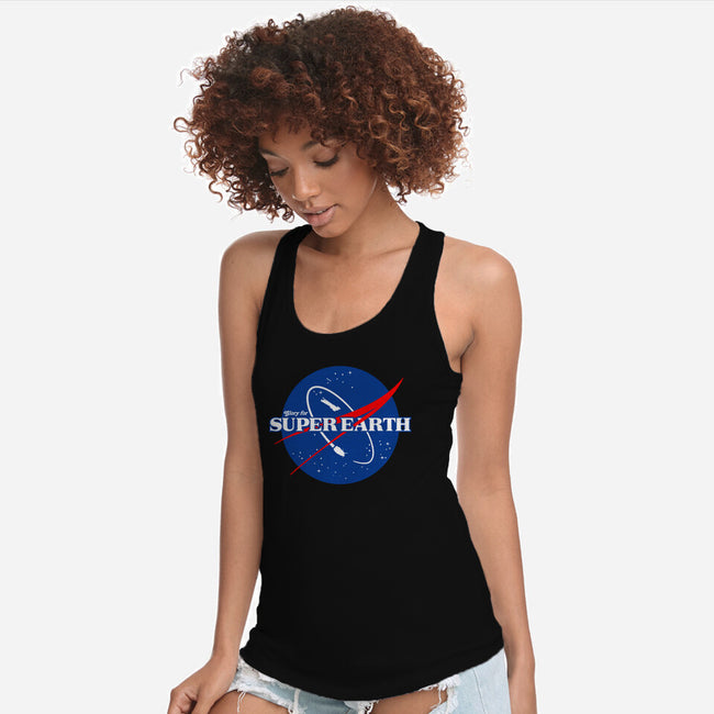 Glory For Super Earth-Womens-Racerback-Tank-rocketman_art