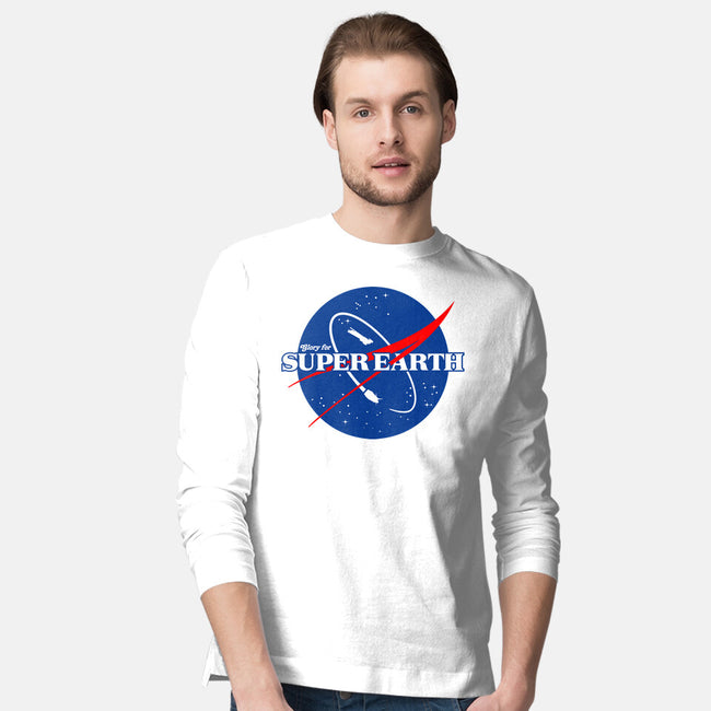 Glory For Super Earth-Mens-Long Sleeved-Tee-rocketman_art