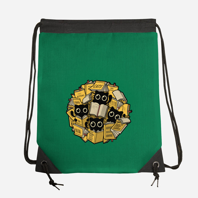 Books And Kittens-None-Drawstring-Bag-erion_designs