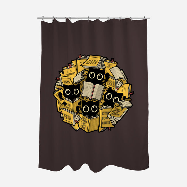 Books And Kittens-None-Polyester-Shower Curtain-erion_designs