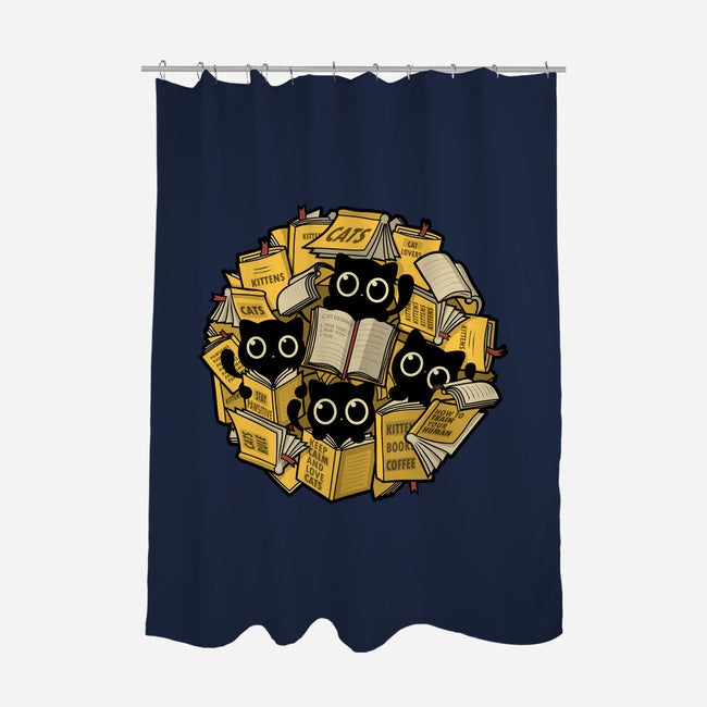 Books And Kittens-None-Polyester-Shower Curtain-erion_designs