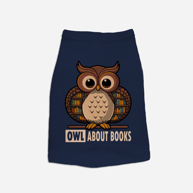 OWL About Books-Cat-Basic-Pet Tank-erion_designs