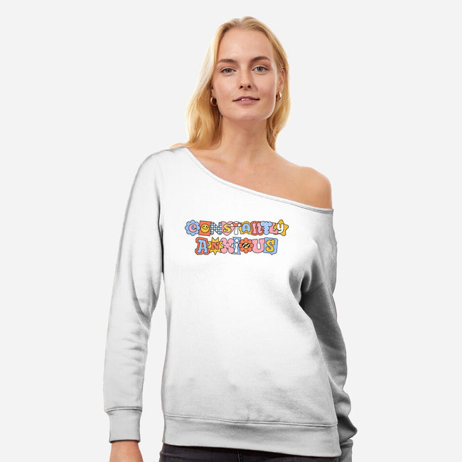 Constantly Anxious-Womens-Off Shoulder-Sweatshirt-eduely