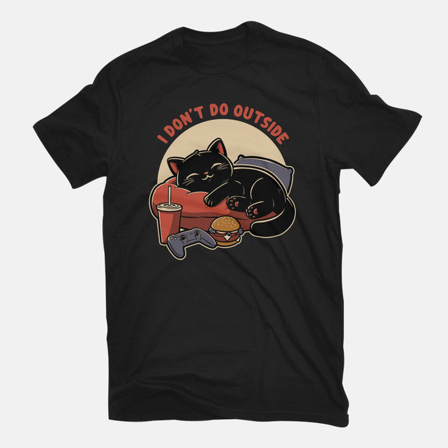 Lazy Gamer Cat-Womens-Fitted-Tee-Studio Mootant