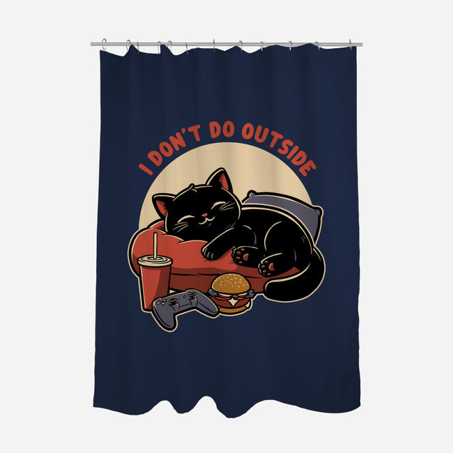 Lazy Gamer Cat-None-Polyester-Shower Curtain-Studio Mootant