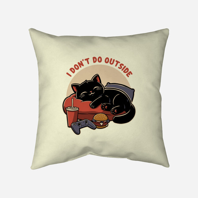 Lazy Gamer Cat-None-Removable Cover-Throw Pillow-Studio Mootant