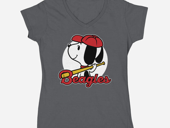 Comic Beagle Baseball