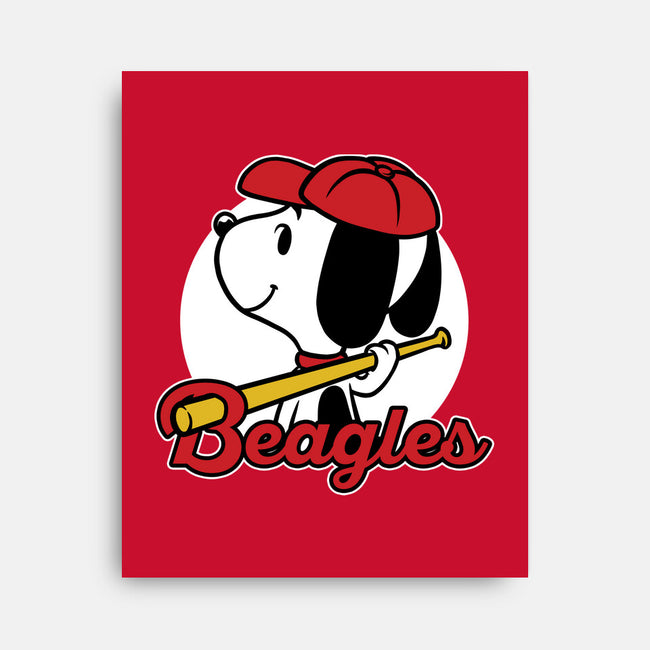 Comic Beagle Baseball-None-Stretched-Canvas-Studio Mootant