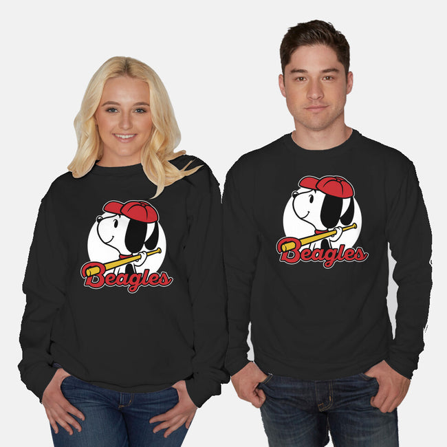 Comic Beagle Baseball-Unisex-Crew Neck-Sweatshirt-Studio Mootant