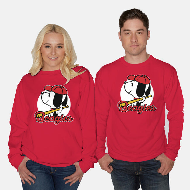 Comic Beagle Baseball-Unisex-Crew Neck-Sweatshirt-Studio Mootant