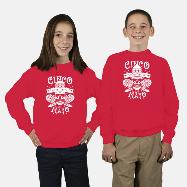 Cinco De Mayo Skull-Youth-Crew Neck-Sweatshirt-Boggs Nicolas