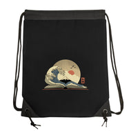 The Great Wave Of Knowledge-None-Drawstring-Bag-retrodivision