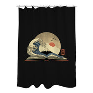 The Great Wave Of Knowledge-None-Polyester-Shower Curtain-retrodivision