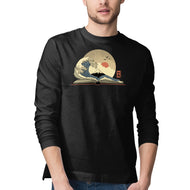 The Great Wave Of Knowledge-Mens-Long Sleeved-Tee-retrodivision