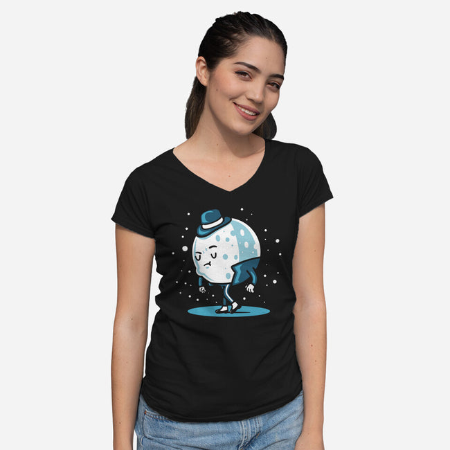 Moonwalking-Womens-V-Neck-Tee-demonigote