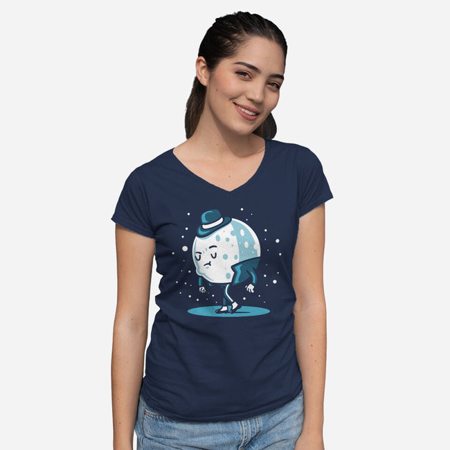 Moonwalking-Womens-V-Neck-Tee-demonigote