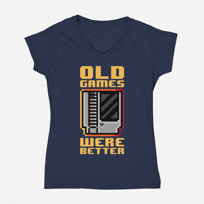 Old Games-Womens-V-Neck-Tee-demonigote