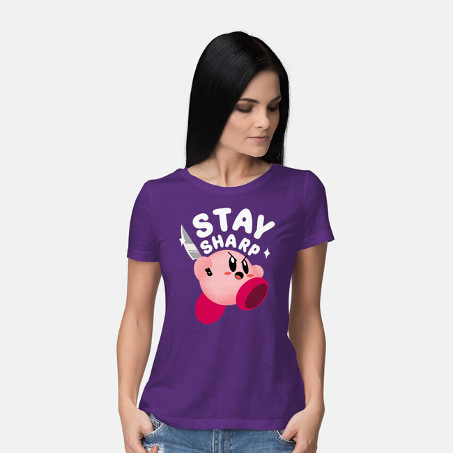 Kirby Stay Sharp-Womens-Basic-Tee-Tri haryadi