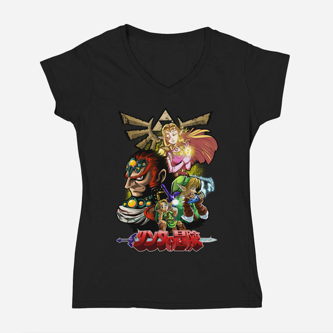 Hyrule Force-Womens-V-Neck-Tee-Diego Oliver