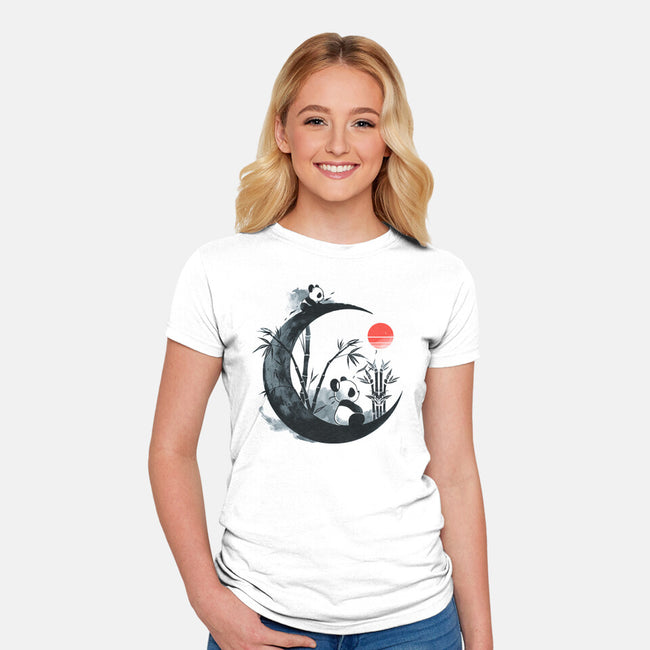 Panda Print-Womens-Fitted-Tee-Vallina84