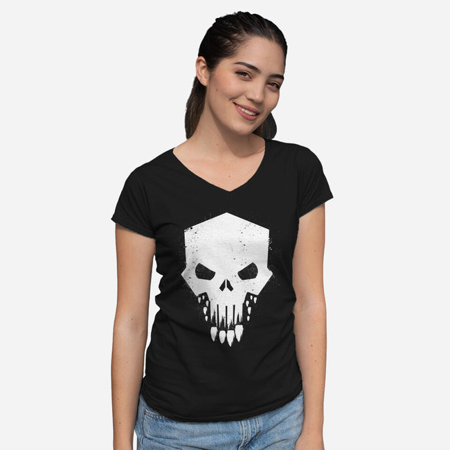 Helldivers Punisher-Womens-V-Neck-Tee-rocketman_art