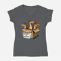 Prehistoric Adoption-Womens-V-Neck-Tee-GoshWow