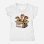 Prehistoric Adoption-Womens-V-Neck-Tee-GoshWow