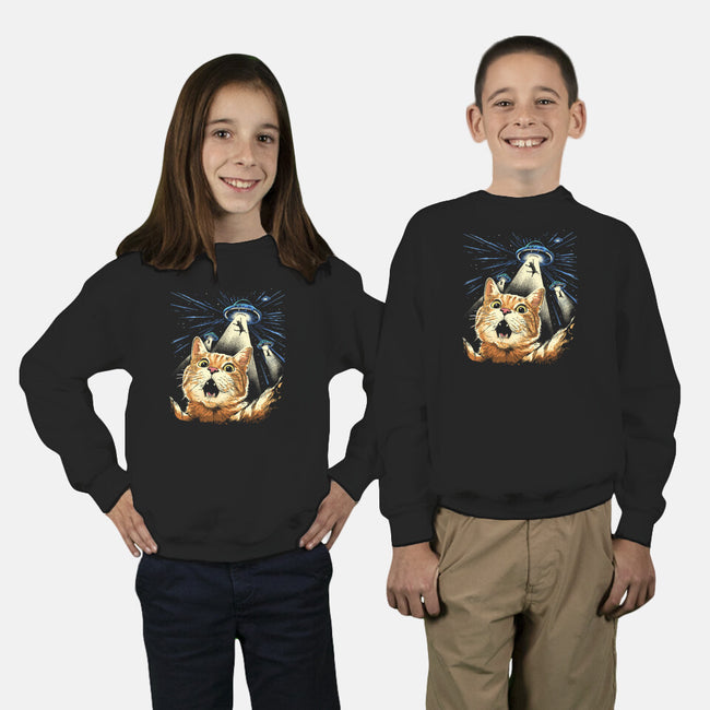 The Purrr-fect Abduction-Youth-Crew Neck-Sweatshirt-GoshWow