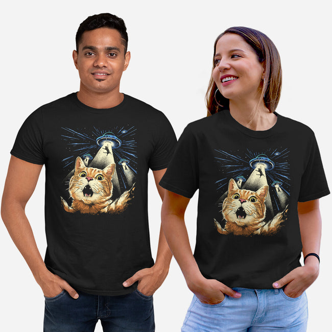 The Purrr-fect Abduction-Unisex-Basic-Tee-GoshWow