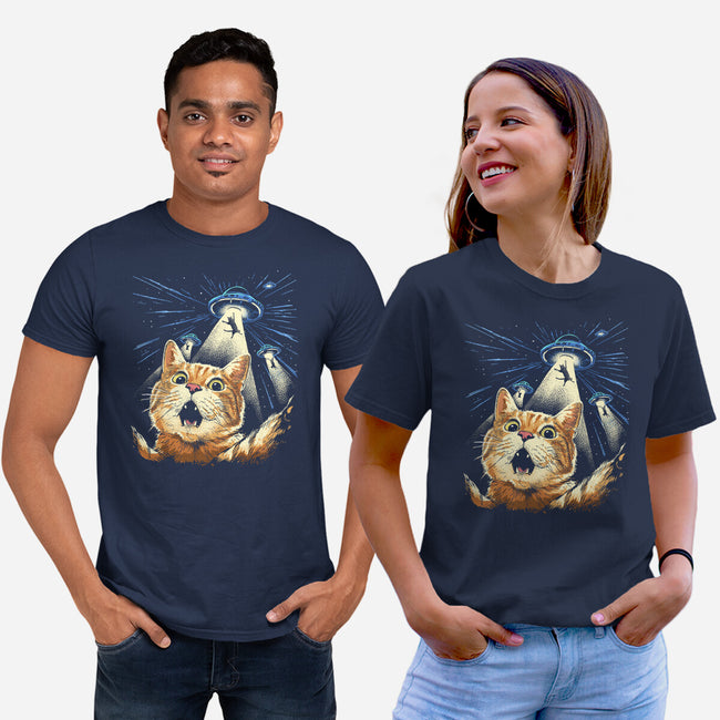 The Purrr-fect Abduction-Unisex-Basic-Tee-GoshWow