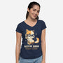 Feline Fine-Womens-V-Neck-Tee-koalastudio