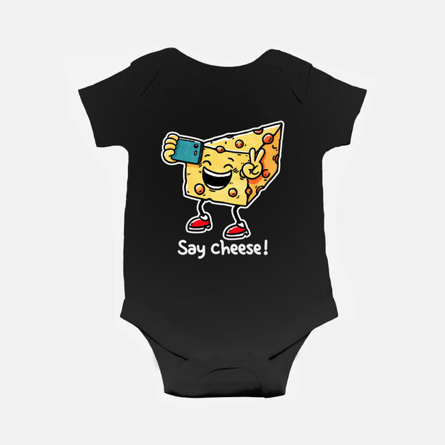 Say Cheese-Baby-Basic-Onesie-fanfreak1