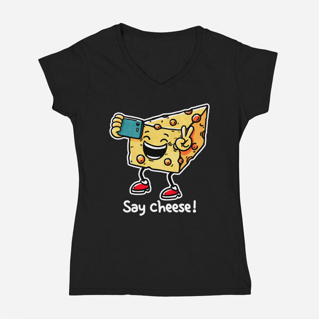 Say Cheese-Womens-V-Neck-Tee-fanfreak1