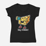 Say Cheese-Womens-V-Neck-Tee-fanfreak1