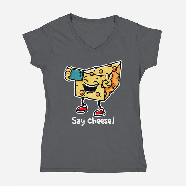 Say Cheese-Womens-V-Neck-Tee-fanfreak1