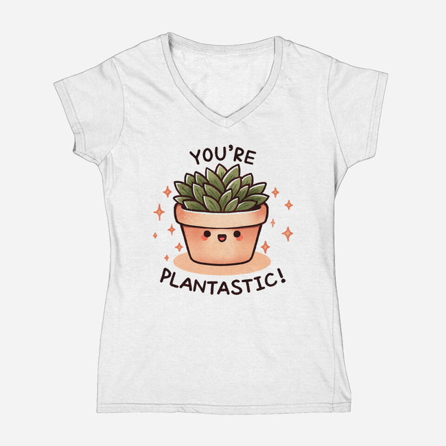 You're Plantastic-Womens-V-Neck-Tee-fanfreak1