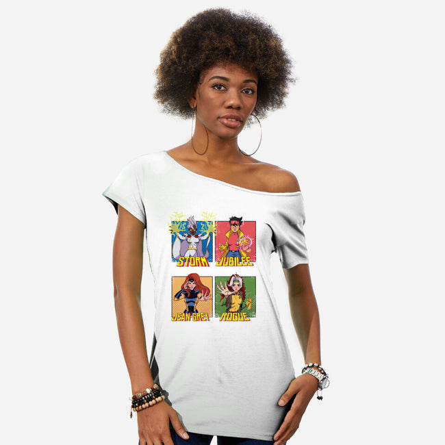 X-men 97 Girls-Womens-Off Shoulder-Tee-jacnicolauart