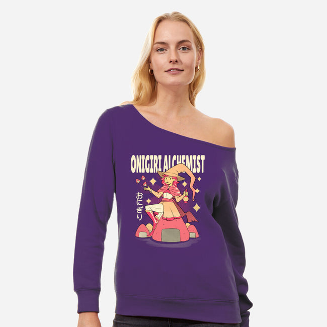 Onigiri Alchemist-Womens-Off Shoulder-Sweatshirt-FunkVampire