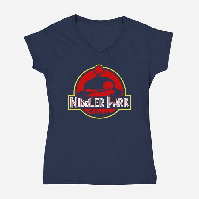 Nibbler Park-Womens-V-Neck-Tee-demonigote