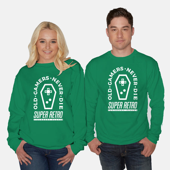 Old Gamers Never Die-Unisex-Crew Neck-Sweatshirt-demonigote