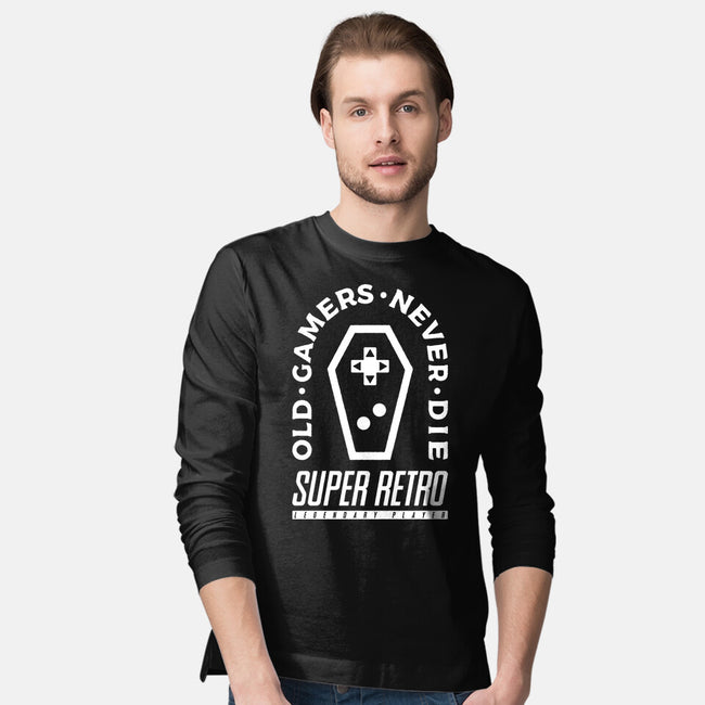 Old Gamers Never Die-Mens-Long Sleeved-Tee-demonigote